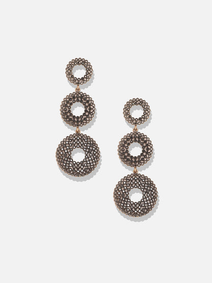 Gold-Plated Circular Drop Earrings