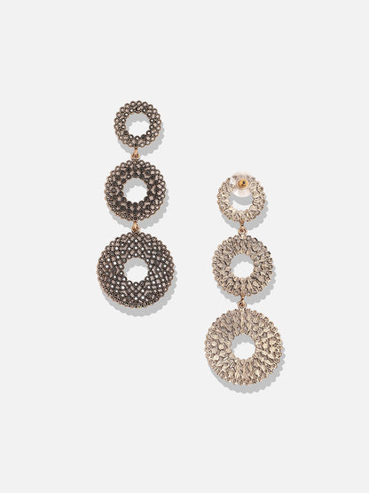 Gold-Plated Circular Drop Earrings