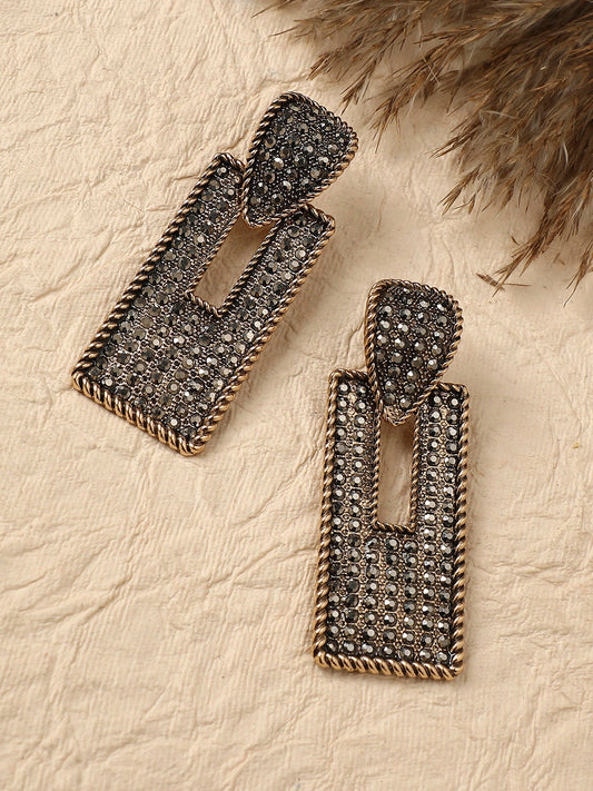 Gold-Plated Geometric Shaped Drop Earrings
