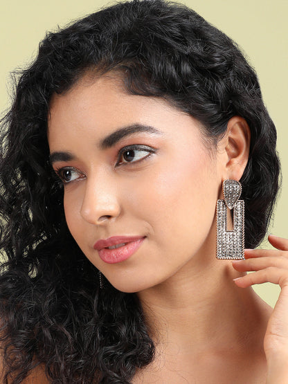 Gold-Plated Geometric Shaped Drop Earrings