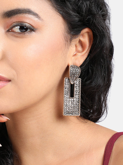 Gold-Plated Geometric Shaped Drop Earrings