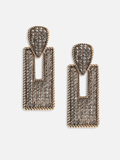Gold-Plated Geometric Shaped Drop Earrings