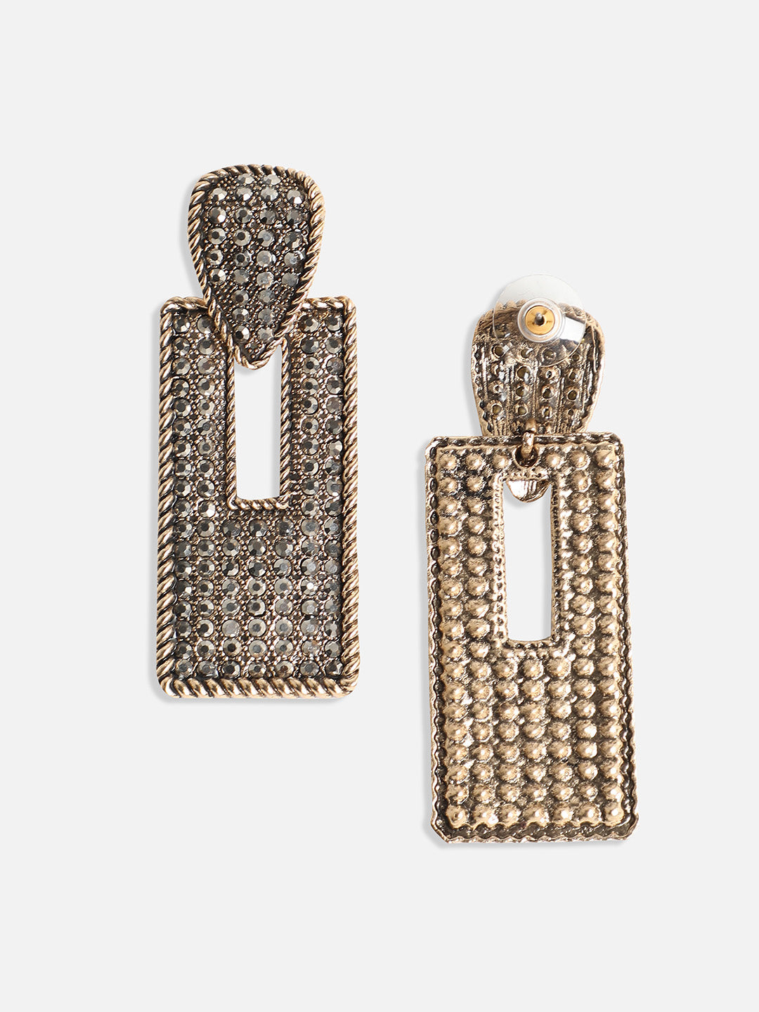 Gold-Plated Geometric Shaped Drop Earrings
