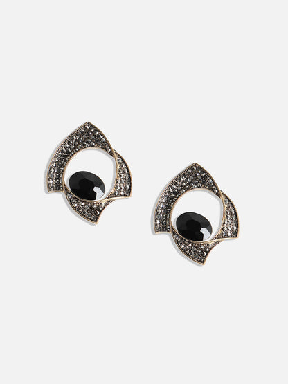 Gold-Plated Artificial Stones Contemporary Studs Earrings