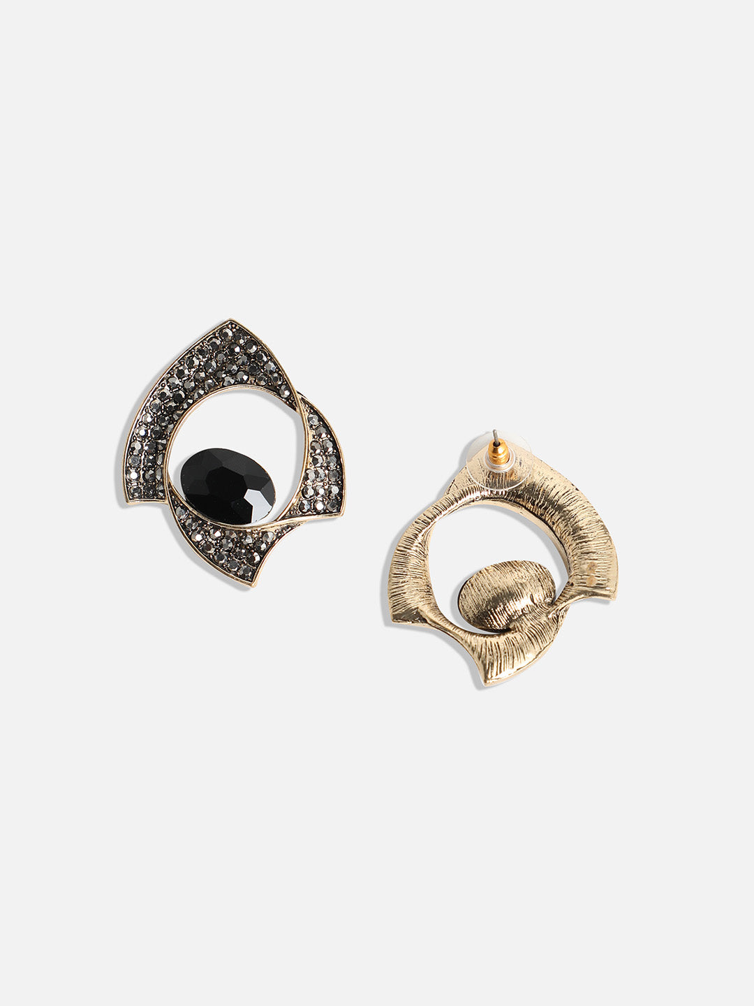 Gold-Plated Artificial Stones Contemporary Studs Earrings