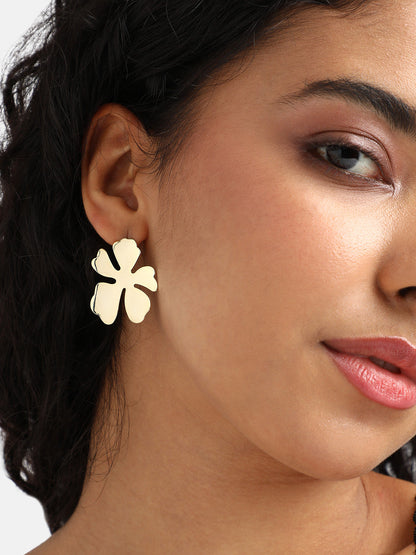 Gold-Plated Contemporary Studs Earrings