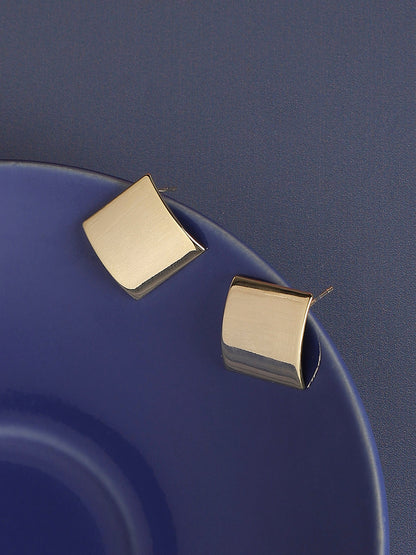 Gold-Plated Contemporary Stud Earrings