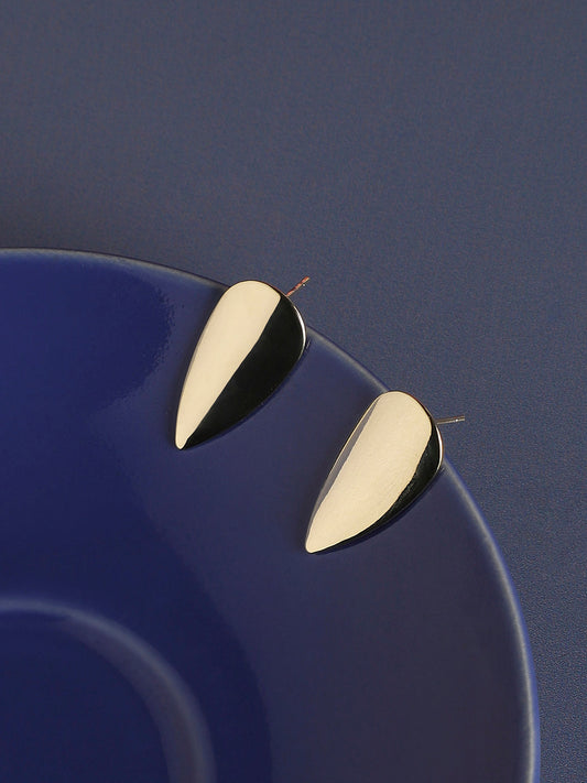 Gold-Plated Contemporary Stud Earrings