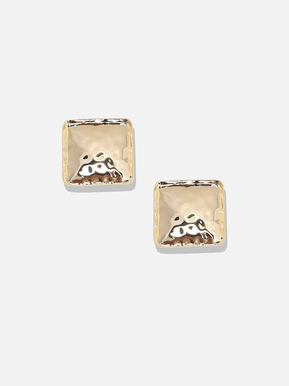 Gold-Plated Contemporary Stud Earrings