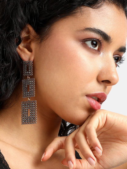 Gold-Plated Geometric Drop Earrings