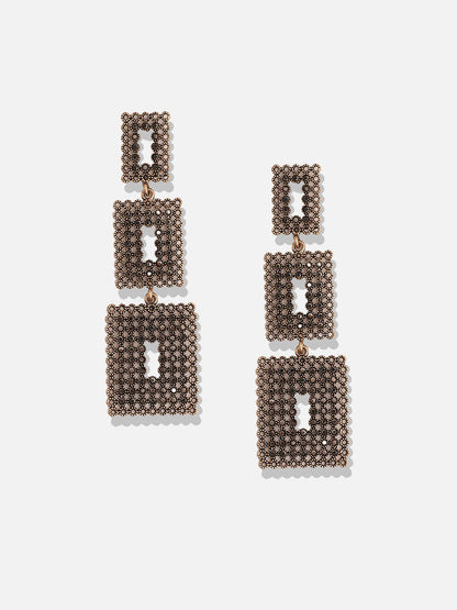 Gold-Plated Geometric Drop Earrings