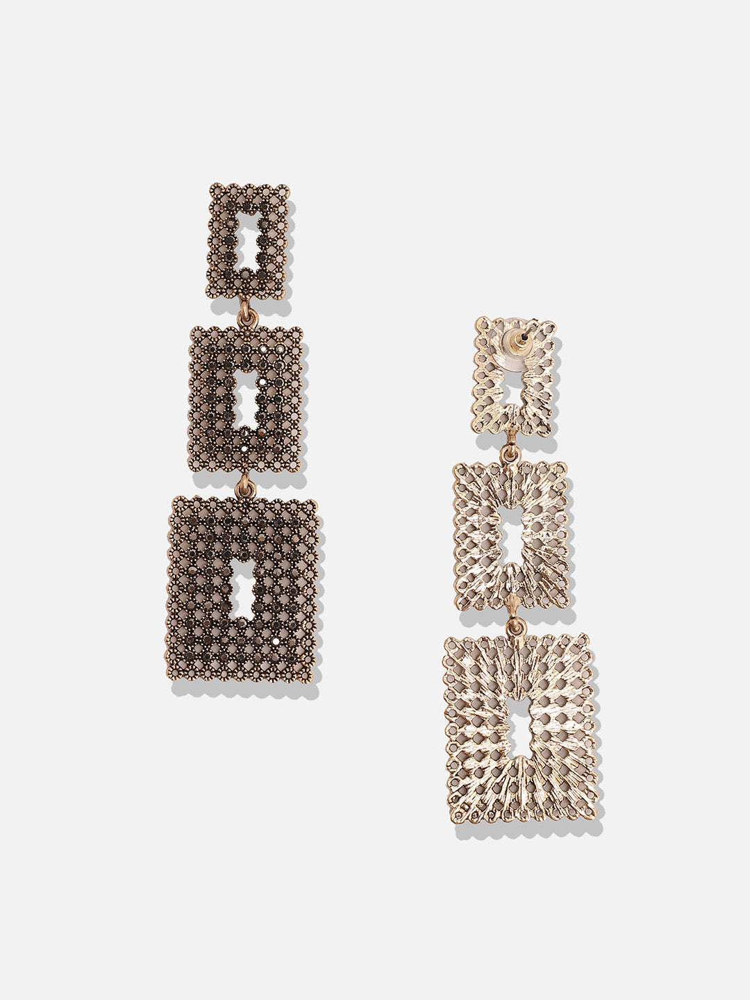 Gold-Plated Geometric Drop Earrings