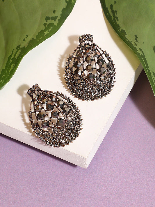 Gold-Plated Teardrop Shaped Drop Earrings