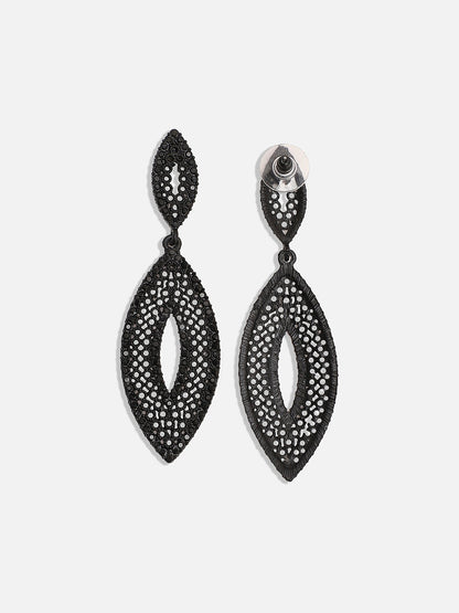 Copper-Plated Stone-Studded Contemporary Drop Earrings