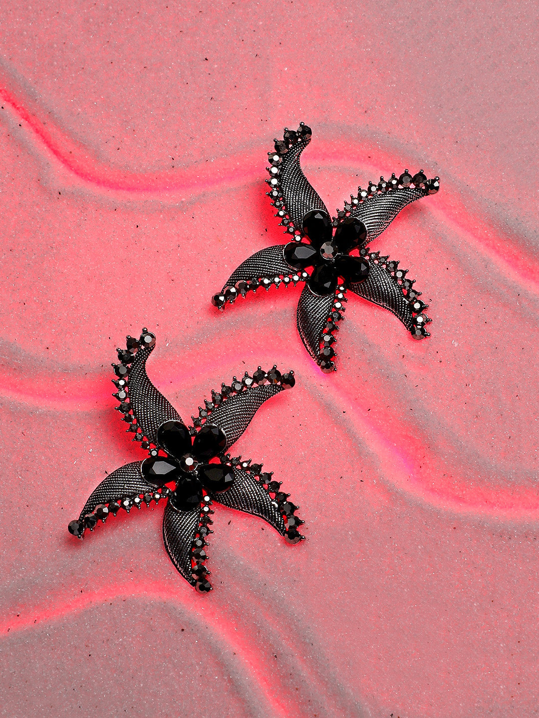 Silver-Plated Floral Drop Earrings
