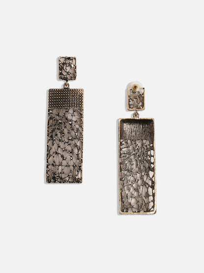 Gold Plated Stone Studded Drop Earrings