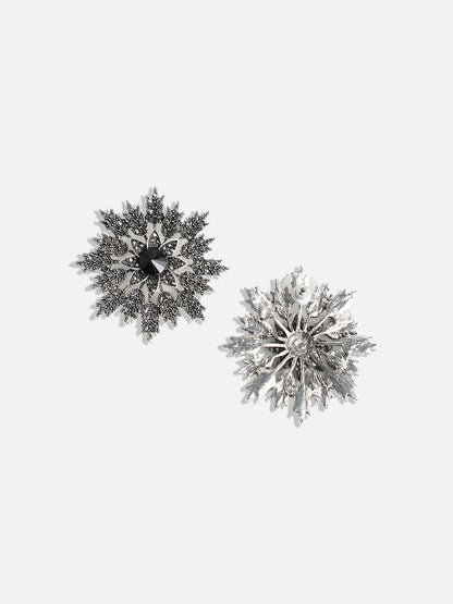 Silver-Plated Stone-Studded Contemporary Studs Earrings