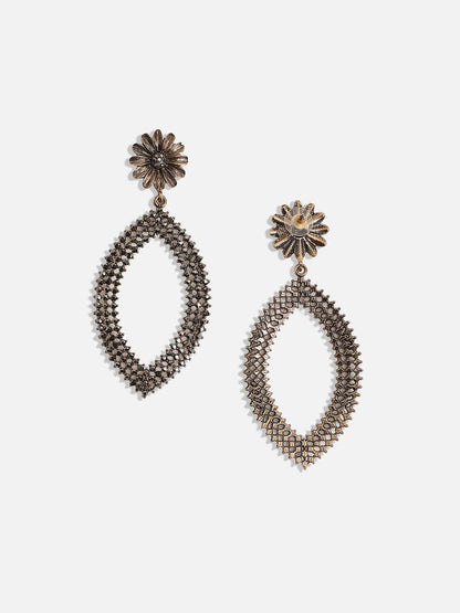 Gold-Plated Eye Drop Shaped Drop Earrings