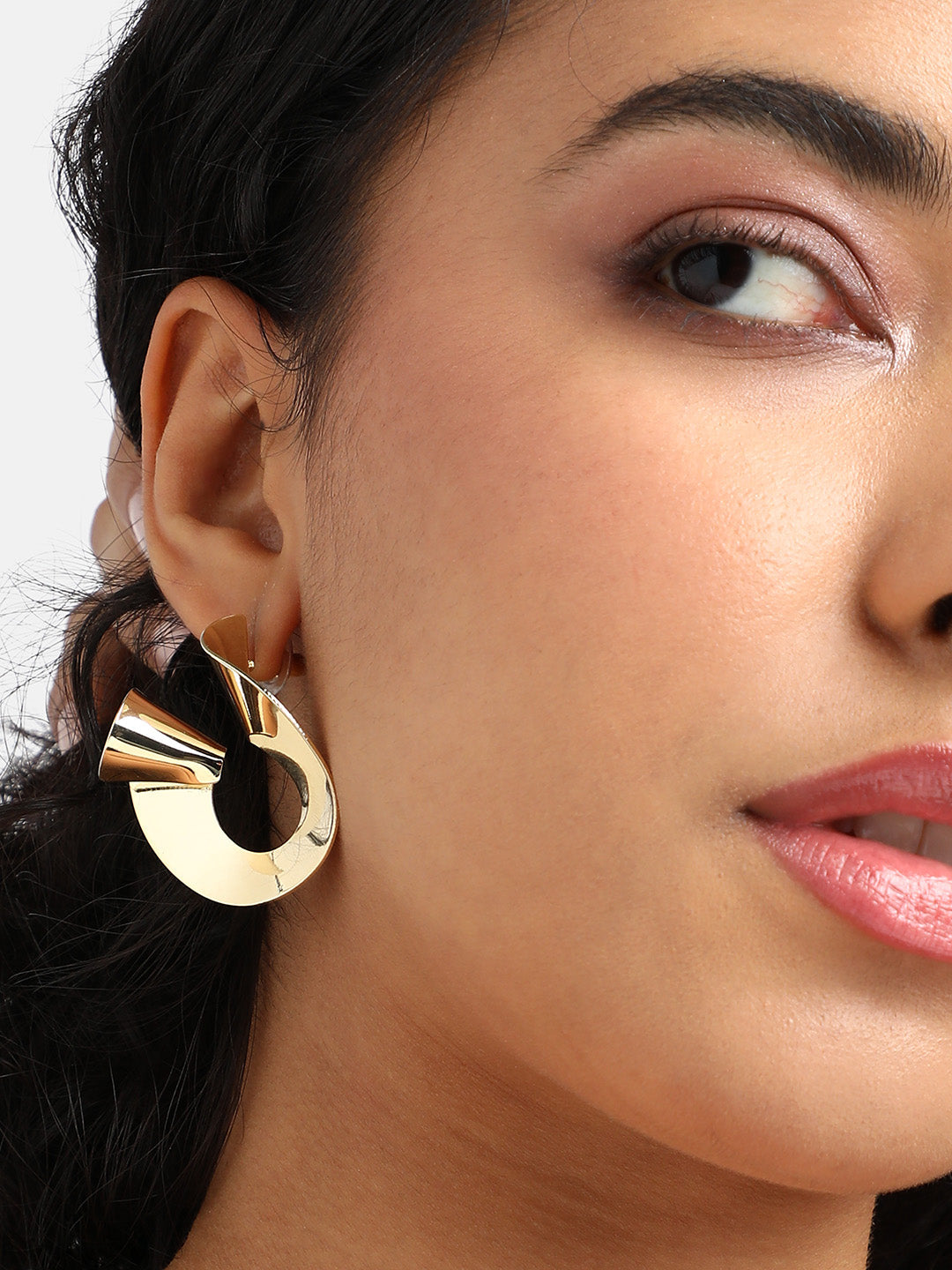 Gold-Plated Contemporary Studs Earrings