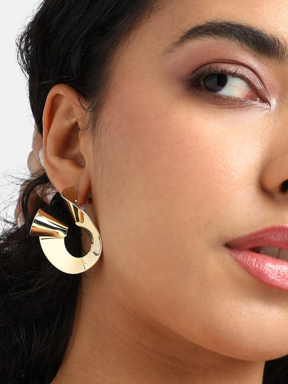 Gold-Plated Contemporary Studs Earrings