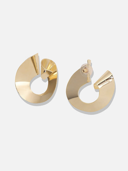 Gold-Plated Contemporary Studs Earrings