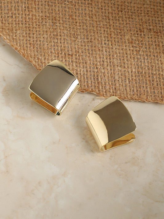 Gold-Plated Contemporary Studs Earrings