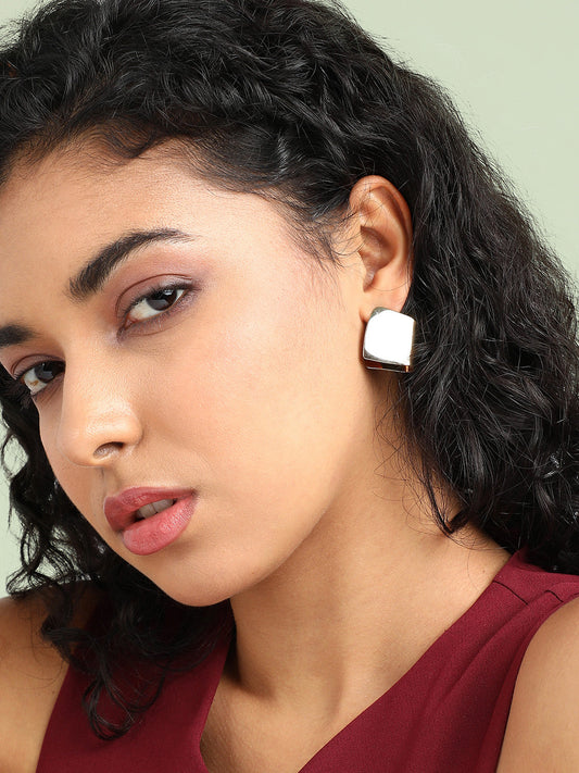 Gold-Plated Contemporary Studs Earrings