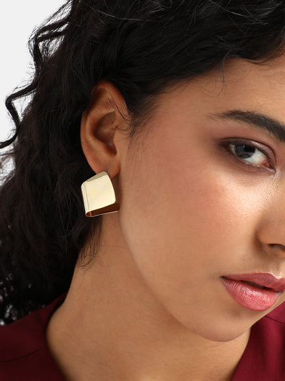 Gold-Plated Contemporary Studs Earrings