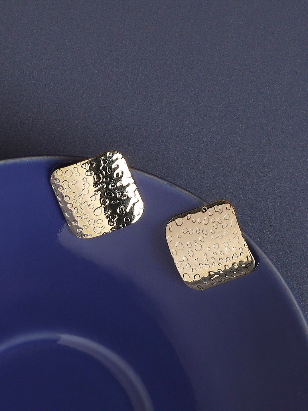 Gold-Plated Contemporary Studs Earrings