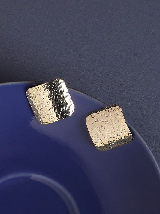 Gold-Plated Contemporary Studs Earrings