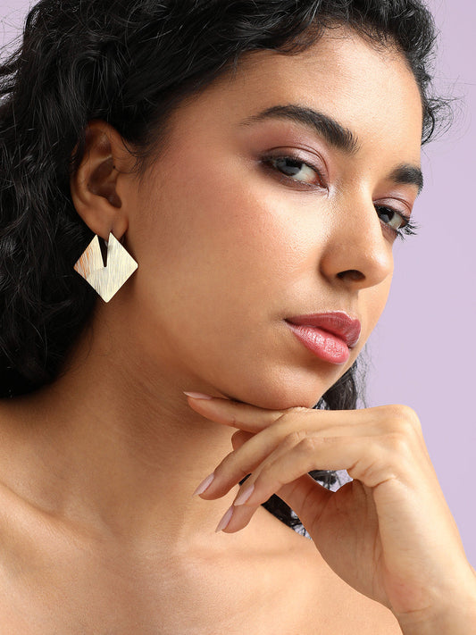 Gold-Plated Contemporary Studs Earrings