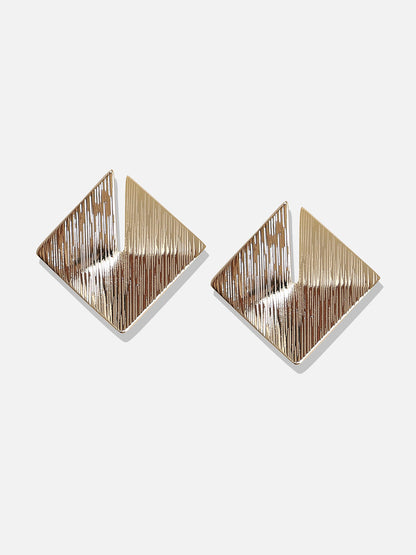 Gold-Plated Contemporary Studs Earrings