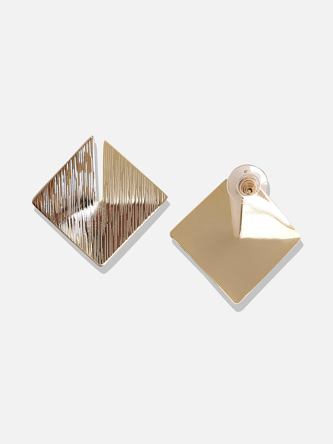 Gold-Plated Contemporary Studs Earrings