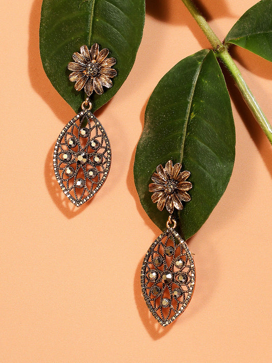 Gold-Plated Contemporary Drop Earrings
