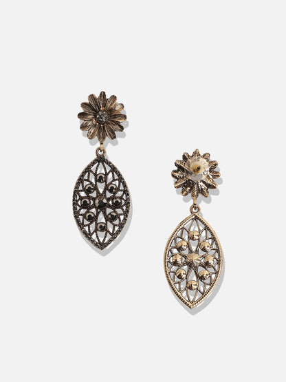Gold-Plated Contemporary Drop Earrings