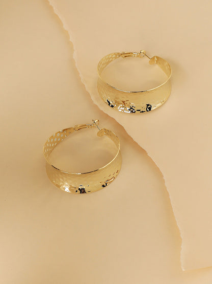 Gold-Plated Circular Hoop Earrings