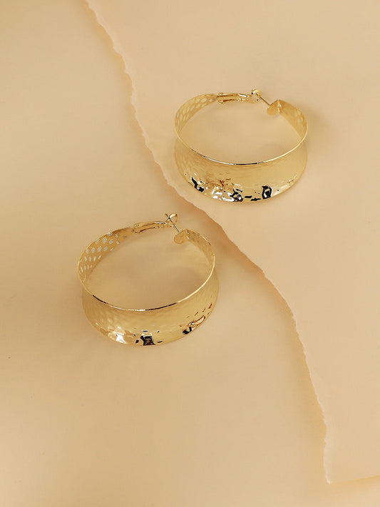 Gold-Plated Circular Hoop Earrings