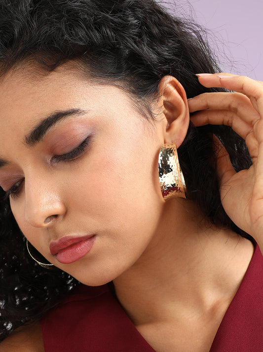 Gold-Plated Circular Hoop Earrings