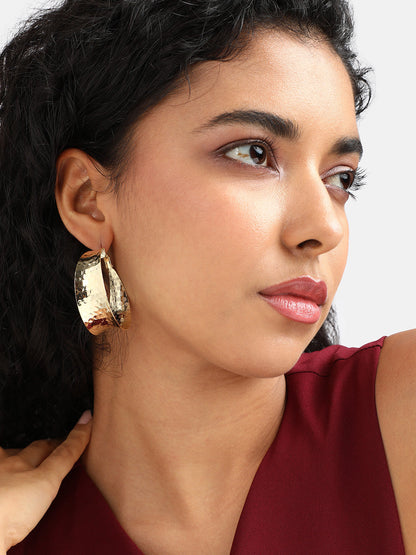 Gold-Plated Circular Hoop Earrings