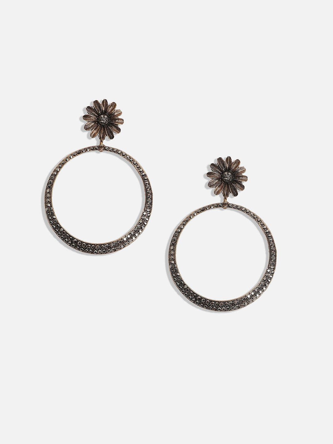 Gold-Plated Artificial Stones Contemporary Drop Earrings