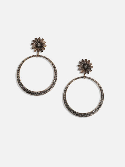 Gold-Plated Artificial Stones Contemporary Drop Earrings