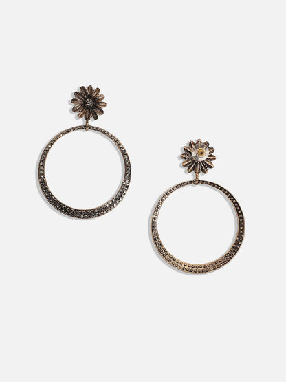 Gold-Plated Artificial Stones Contemporary Drop Earrings