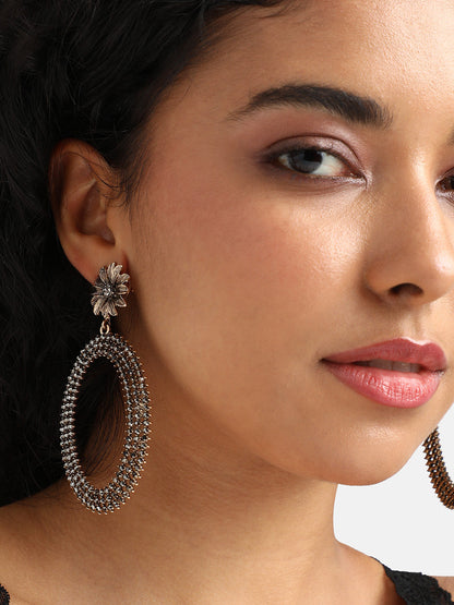 Gold-Plated Contemporary Drop Earrings