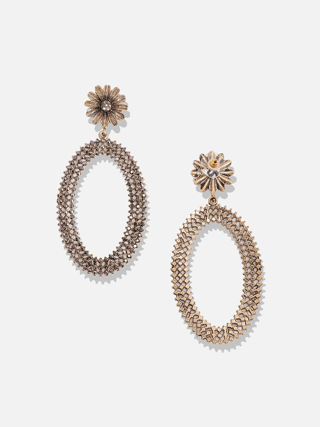 Gold-Plated Contemporary Drop Earrings