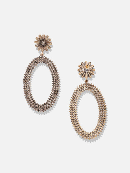 Gold-Plated Contemporary Drop Earrings