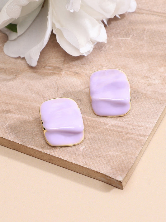Gold-Plated Contemporary Studs Earrings