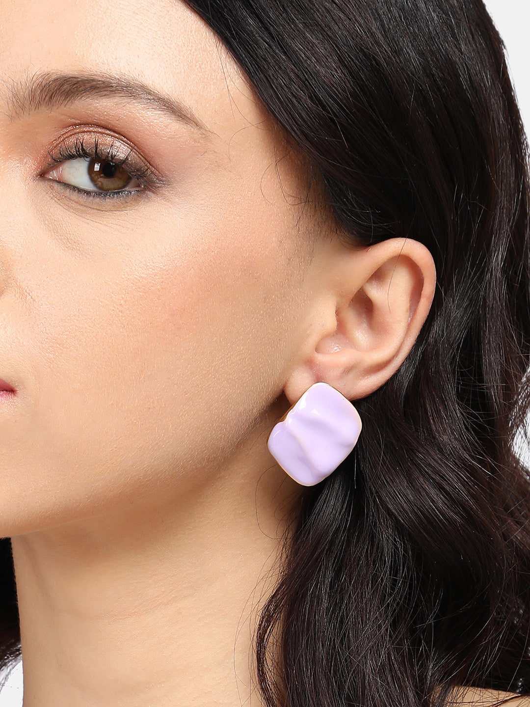 Gold-Plated Contemporary Studs Earrings