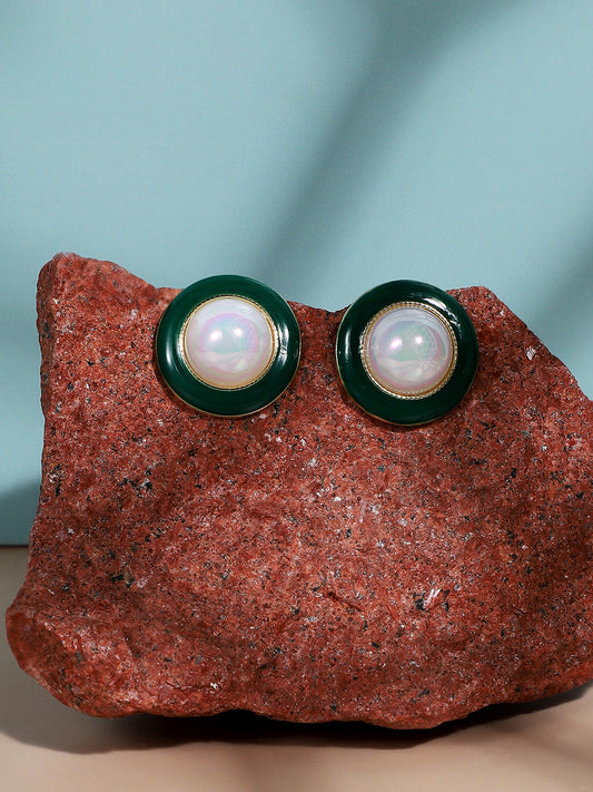 Gold-Plated Contemporary Studs Earrings