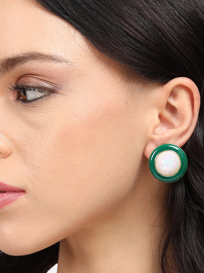 Gold-Plated Contemporary Studs Earrings