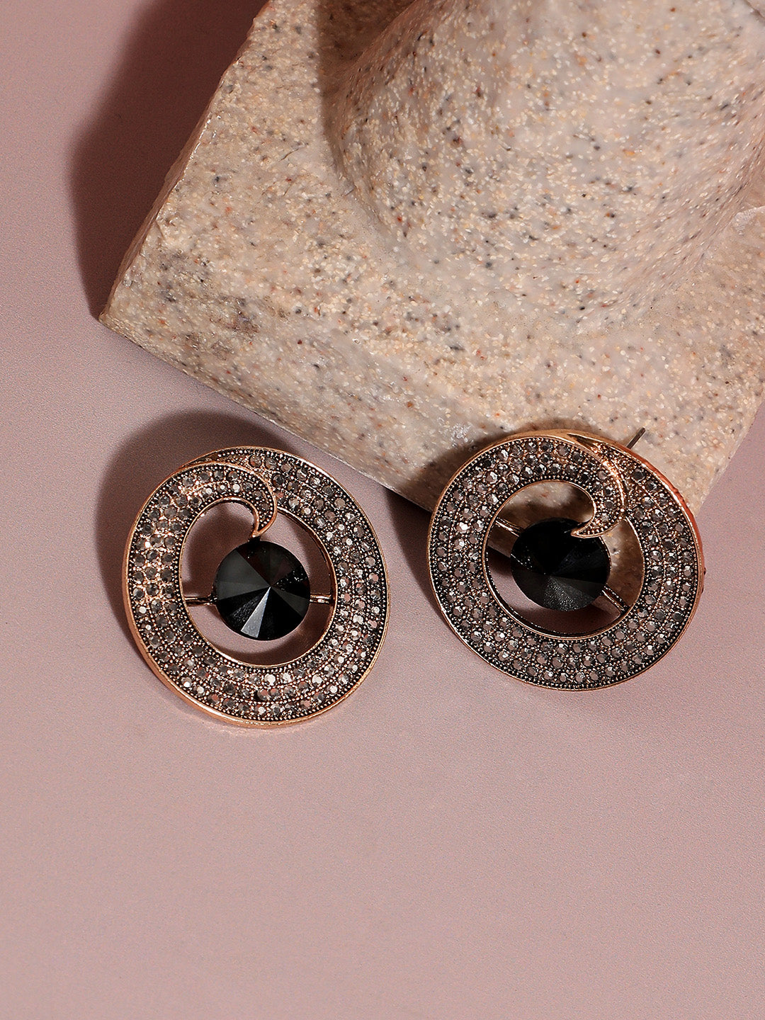 Gold-Plated Contemporary Studs Earrings